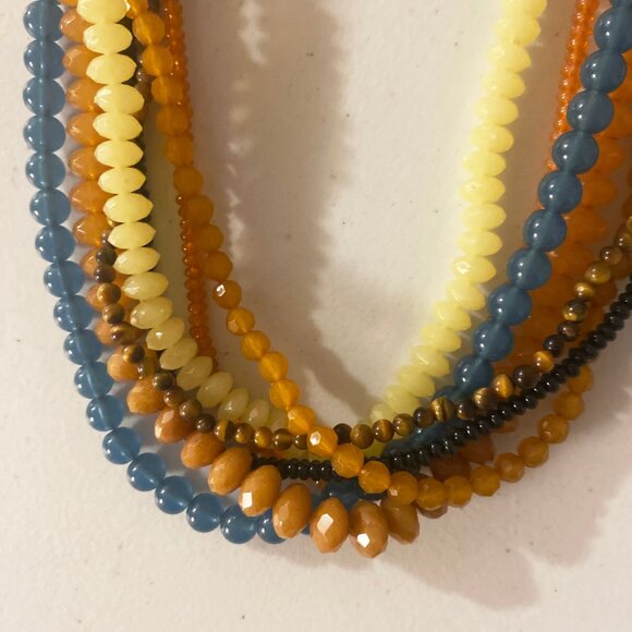 Fossil Layered Folk Stone Necklace - Picture 2 of 5